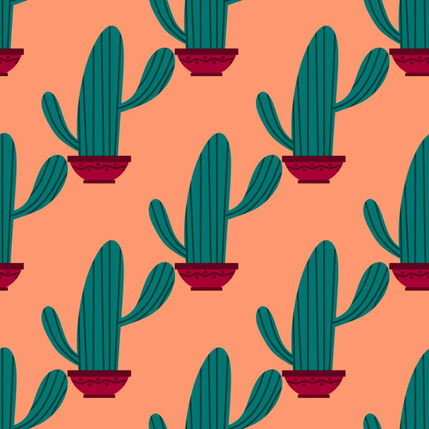Floral seamless cactus pattern for fabrics and textiles and packaging and gifts and cards and linens and kids - Fotoğraf, Görsel