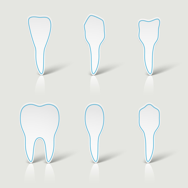 Ikony bílé zuby - Vektor, obrázek