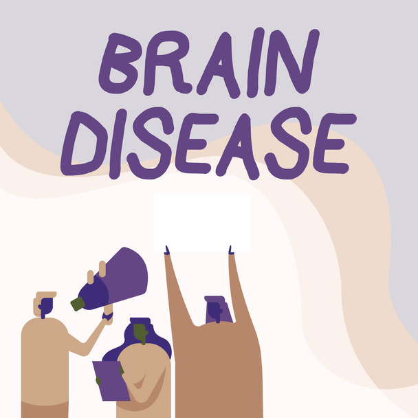 Text, der Inspiration für Brain Disease zeigt. Eine neurologische Störung, die das System verschlechtert, sind Nerven.. - Foto, Bild