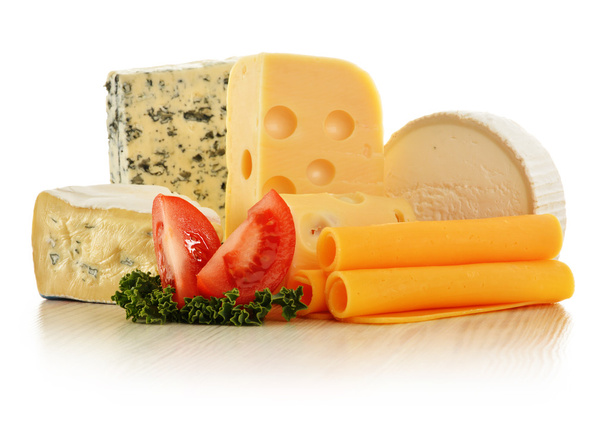 különböző fajta sajt elszigetelt fehér background - Fotó, kép