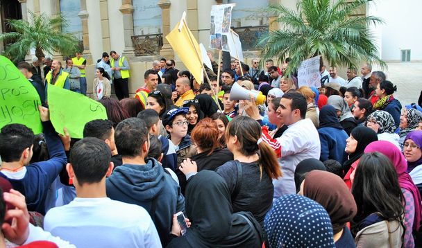 People protesting in a demonstration in the streets of a city - Photo, Image