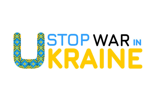 Zastavte válku na Ukrajině. Žádná válka, žádná agrese. - Vektor, obrázek