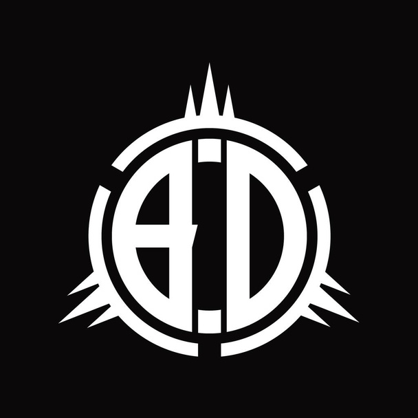 BD logó monogram elszigetelt kör elem tervezési sablon - Fotó, kép