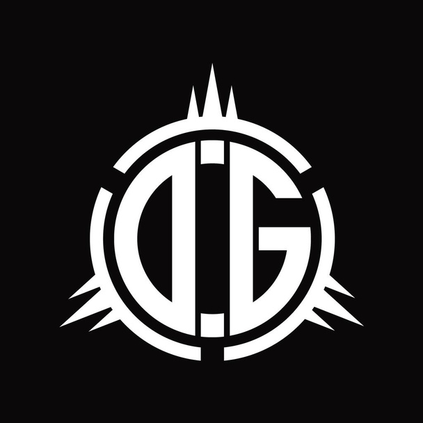 DG Logo monograma aislado en plantilla de diseño de elementos de círculo - Foto, Imagen