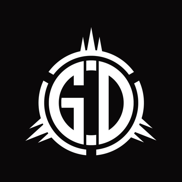 Monogramme de logo GD isolé sur le modèle de conception d'éléments circulaires - Photo, image