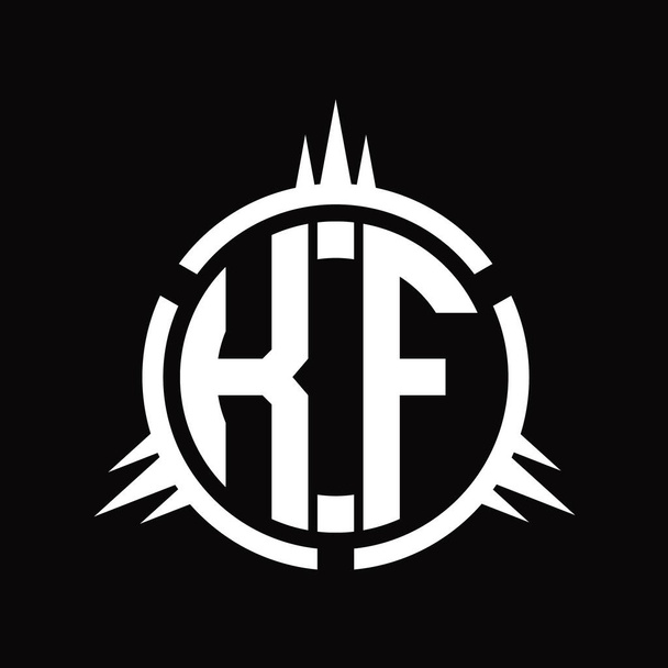Monograma do logotipo KF isolado no modelo de projeto do elemento de círculo - Foto, Imagem