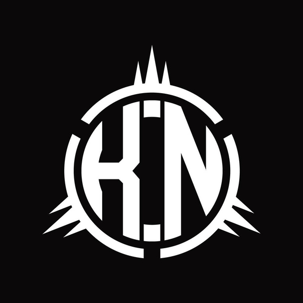 KN Logo monogrammi eristetty ympyrä elementti suunnittelu malli - Valokuva, kuva