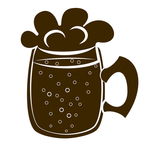 beer mug silhouette vector - Vector, Image