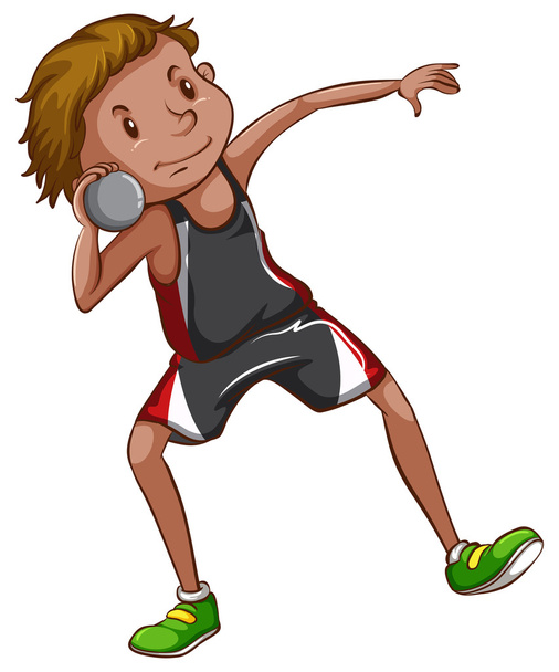 Un boceto de un deportista sosteniendo una pelota
 - Vector, Imagen