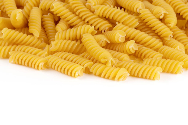 Variety of types and shapes of dry Italian pasta on white background. - Photo, Image
