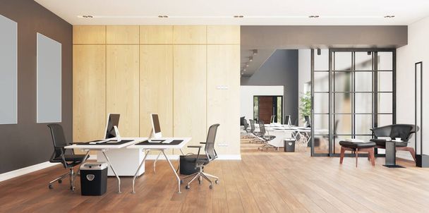 conceito de design moderno escritório interior 3d - Foto, Imagem