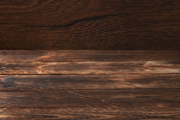 Fondo de textura de mesa de madera vieja oscura. - Foto, imagen