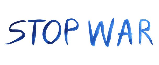 Stop War banner watercolor text - Foto, imagen