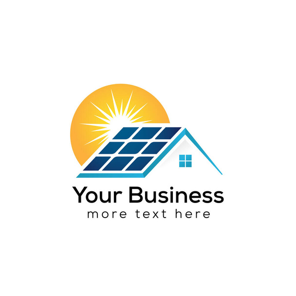 solar house logo design for power and energy - Vector, Image