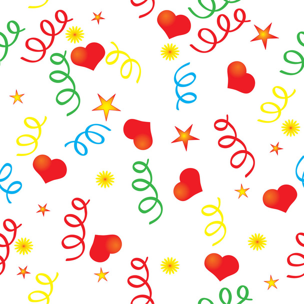 Confetti and the heart background - Vector, Image