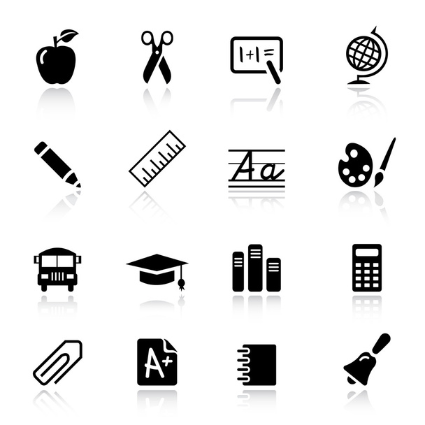 Basic - iskola ikonok - Vektor, kép