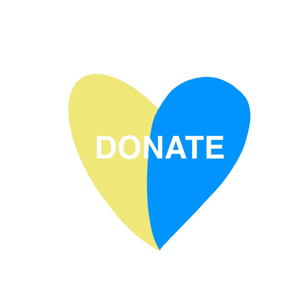 Love Ukraine, emblème du cœur drapeau national coloré. Drapeau de l'Ukraine en forme de cœur. modèle de coeur. Soutenez les Ukrainiens. faire un don Ukraine - Photo, image