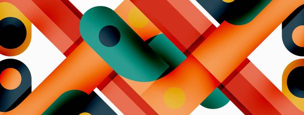 Kleurrijke dynamische streep compositie. Lijnen geometrische creatieve abstracte achtergrond voor behang, banner of landing - Vector, afbeelding