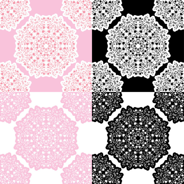Set of squared backgrounds - ornamental seamless pattern. Design - Вектор, зображення