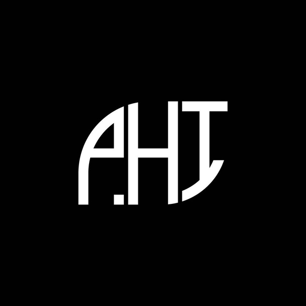 Design de logotipo de letra PHI em fundo preto.Iniciais criativas PHI logo carta concept.PHI design de letra vetorial. - Vetor, Imagem