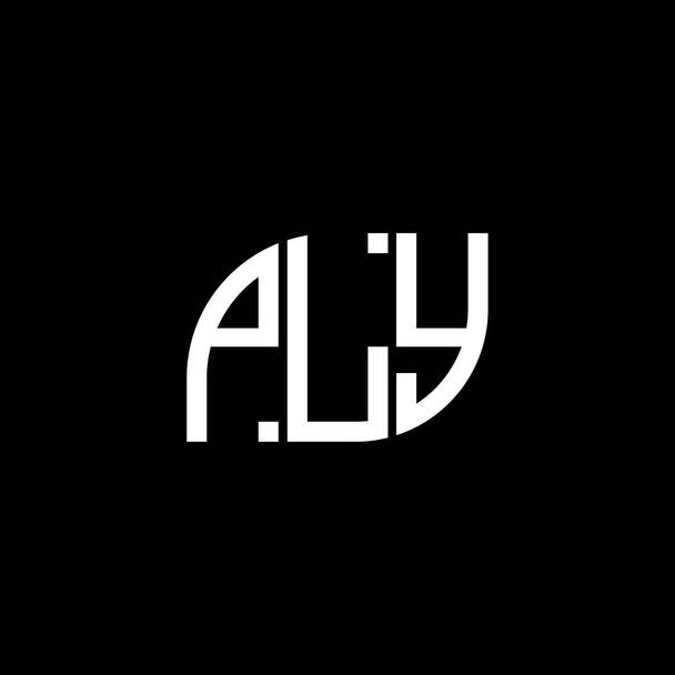 PLY letter logo ontwerp op zwarte achtergrond.PLY creatieve initialen letter logo concept.PLY vector letter ontwerp. - Vector, afbeelding