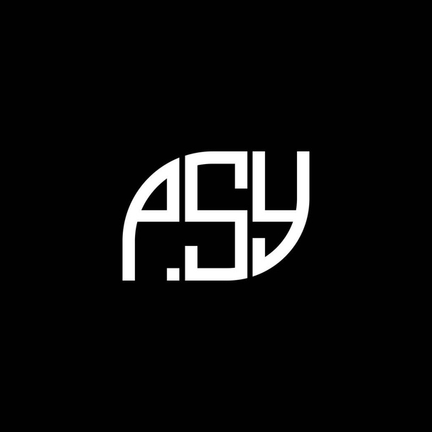 PSY carta logotipo design em fundo preto.PSY criativo iniciais carta logotipo concept.PSY vetor carta design. - Vetor, Imagem