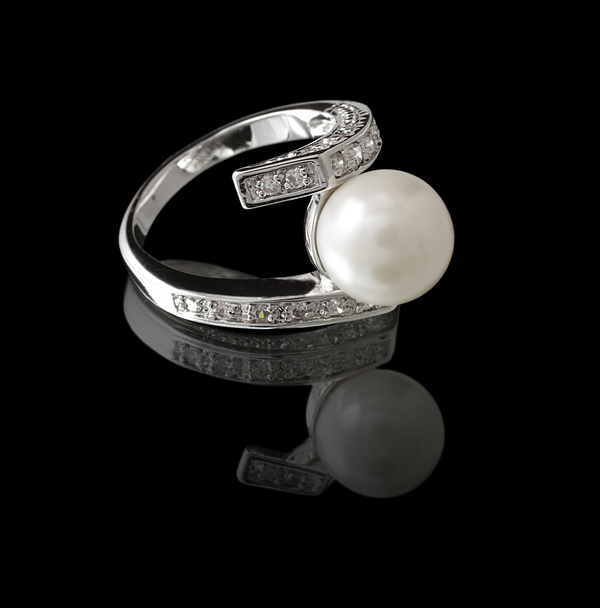 Ring with pearl - Фото, зображення