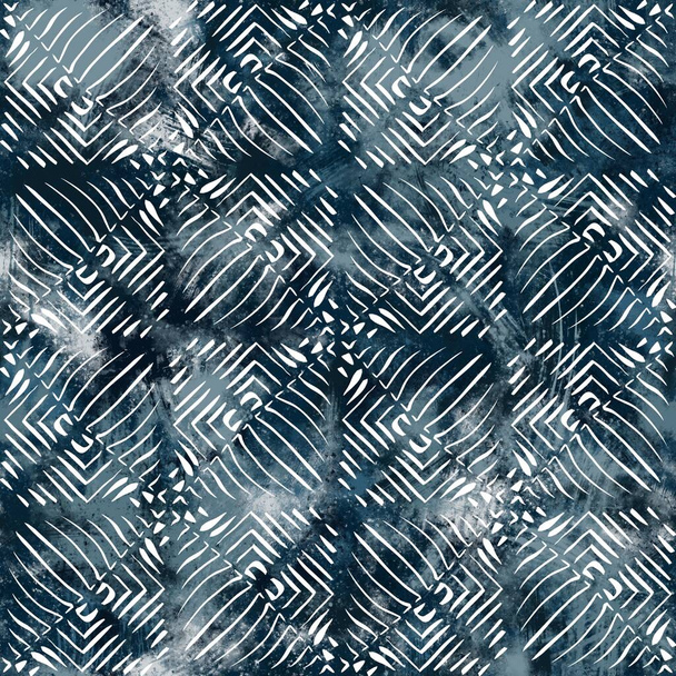 Seamless navy blue and white abstract grungy seamless surface pattern design for print. High quality illustration. Texture for background or textile or fabric or wallpaper or interior design. - Photo, Image