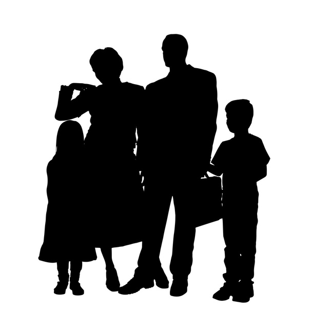 vector silhouet van familie. - Vector, afbeelding