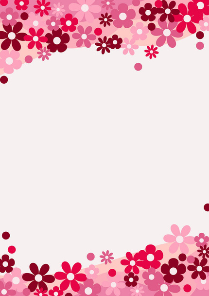 Fundo de vetor de moldura de flor rosa para decoração no dia dos namorados, casamento, jardim e conceito de beleza. - Vetor, Imagem