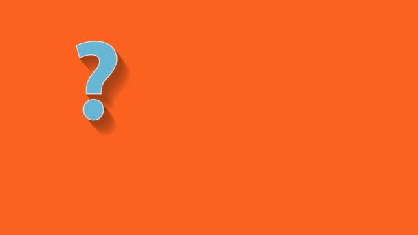 Concept of doubt and certainty in flat design. Animated question mark and exclamation point as a background for faq. - Footage, Video