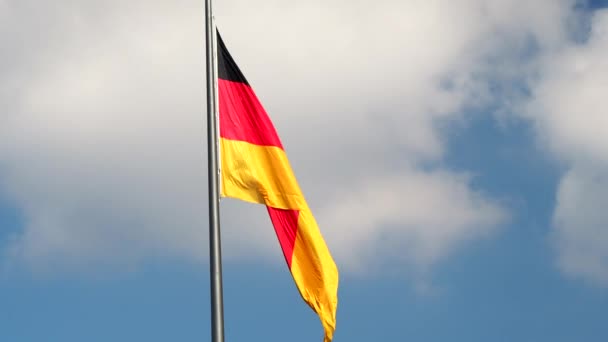 German Flag Flying Over Reichstag Bundestag. - Footage, Video