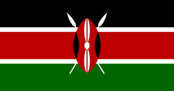 Σημαία Κένυας με πρωτότυπο σχέδιο εικονογράφησης φορέα χρώματος RGB - Διάνυσμα, εικόνα