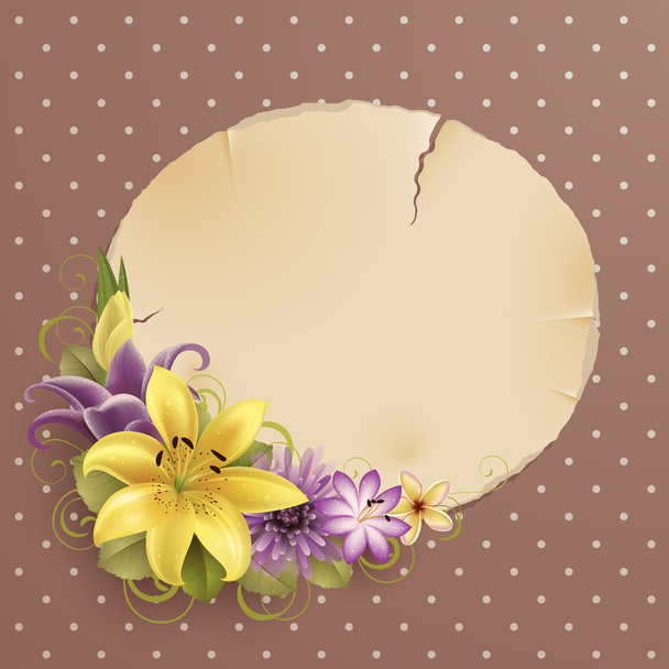 Flowers and place for text - Vector, Image