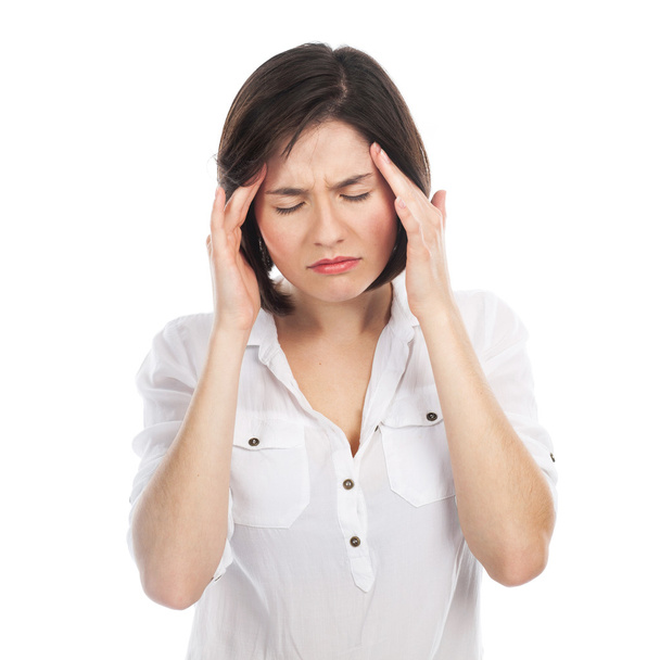 Woman having a headache - Foto, Imagem
