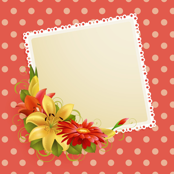 Flowers and place for text - Vector, afbeelding