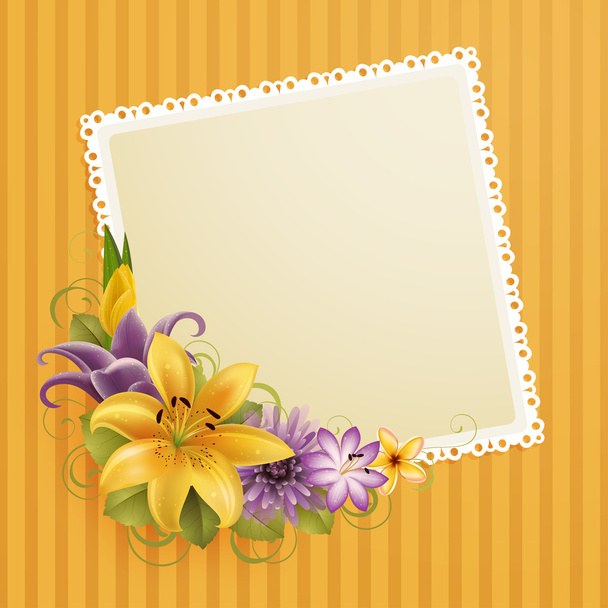 Flowers and place for text - Vector, imagen