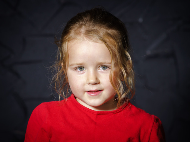 Cute little girl in red jacket - Fotografie, Obrázek