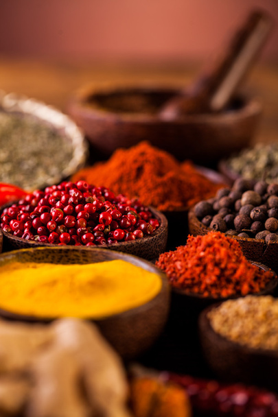 Colorful Asian theme with spices - Fotoğraf, Görsel