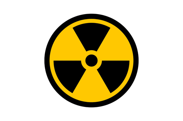 Armas nucleares. Diseño del logo de armas nucleares. Fondo liso para una fácil selección. Diseño horizontal. - Foto, imagen