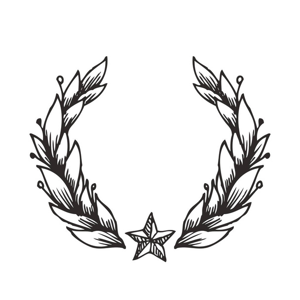 Vintage design wreath element. Vector illustration isolated on white. - Vecteur, image