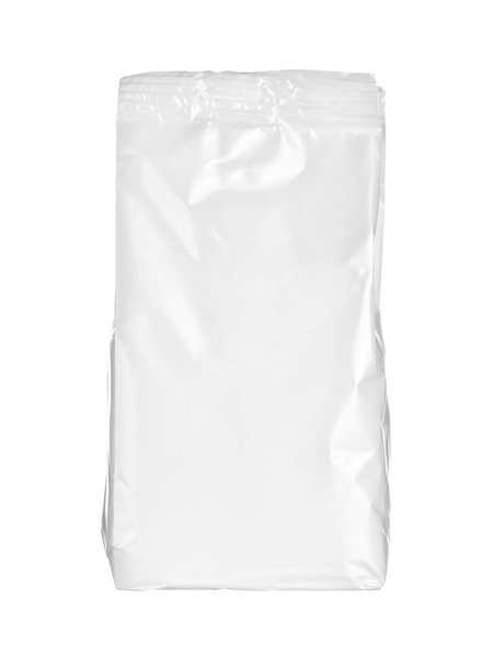 wit zilver aluminium papieren zak pakket voedsel template doos achtergrond - Foto, afbeelding