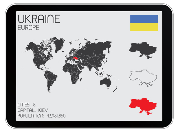 Set of Infographic Elements for the Country of Ukraine - Vector, afbeelding