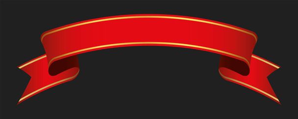 vector design element - rood gekleurd vintage lint banner label op donkere achtergrond - Vector, afbeelding
