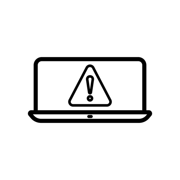 感嘆符付きのノートパソコンのアイコン。警告記号に適しています。アイコンのスタイル。シンプルなデザインを編集できます。デザインテンプレートベクトル - ベクター画像