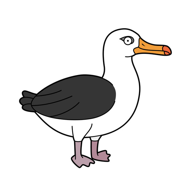 Cute cartoon vector illustration of an albatross  - Vector, Image