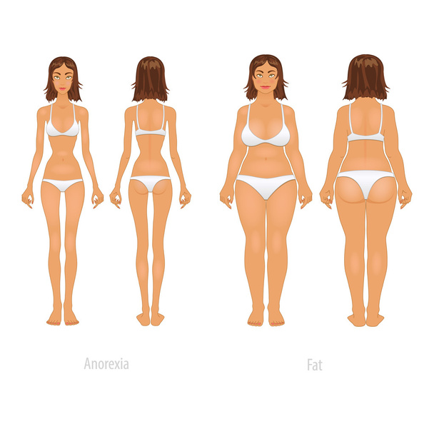 Vector illustration of different  body types, set - Vetor, Imagem