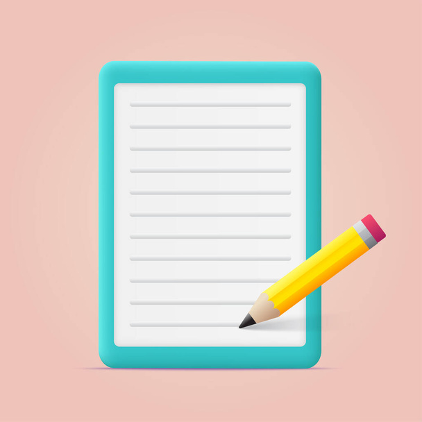 Document and pencil for copywriting concept. Vector illustration - Вектор,изображение
