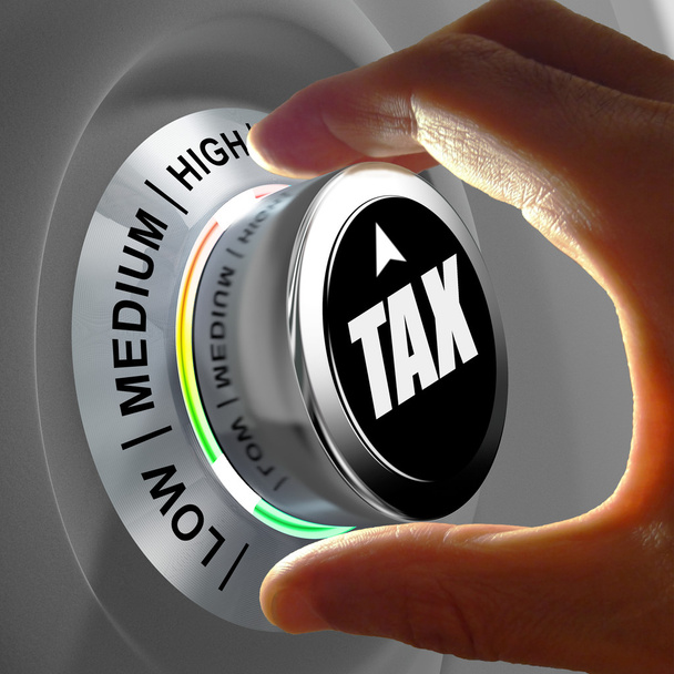 Konzept einer Taste zur Anpassung und Optimierung des Steuerbetrags. - Foto, Bild