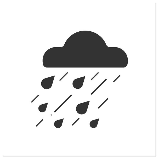 Glyphe de pluie lourde icône - Vecteur, image